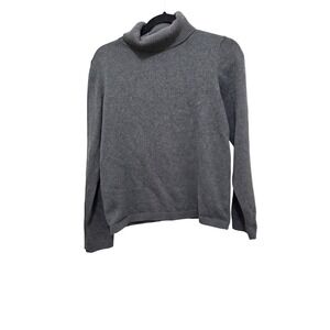 Christine Alexander Gray Turtleneck Sweater Women's S 88% Cotton 10% Nylon 2% Sp